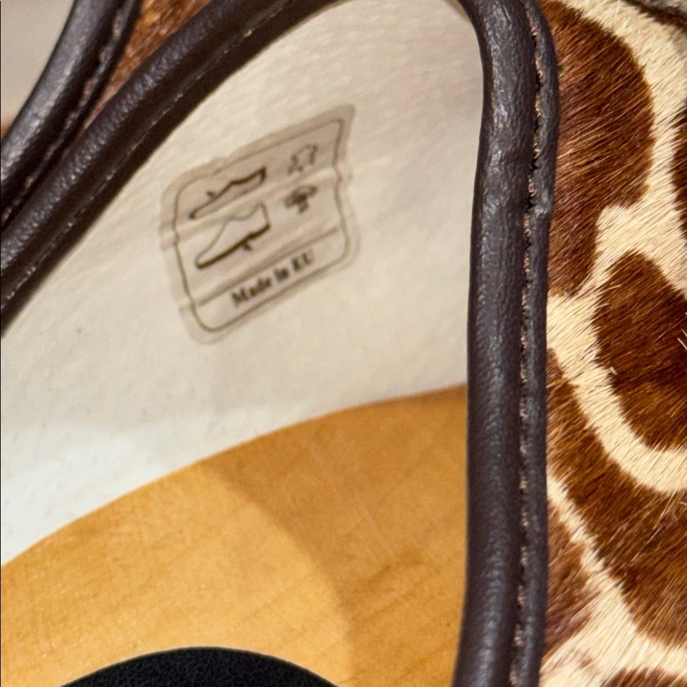 BJORK SWEDISH COMFORT Safari Wood Open Back Giraffe Clogs Shoes Size EU 37 - Picture 13 of 17